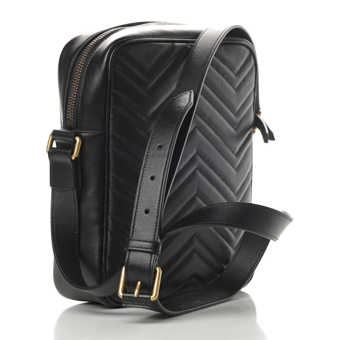 Calfskin Matelasse GG Marmont Travel Bag Black