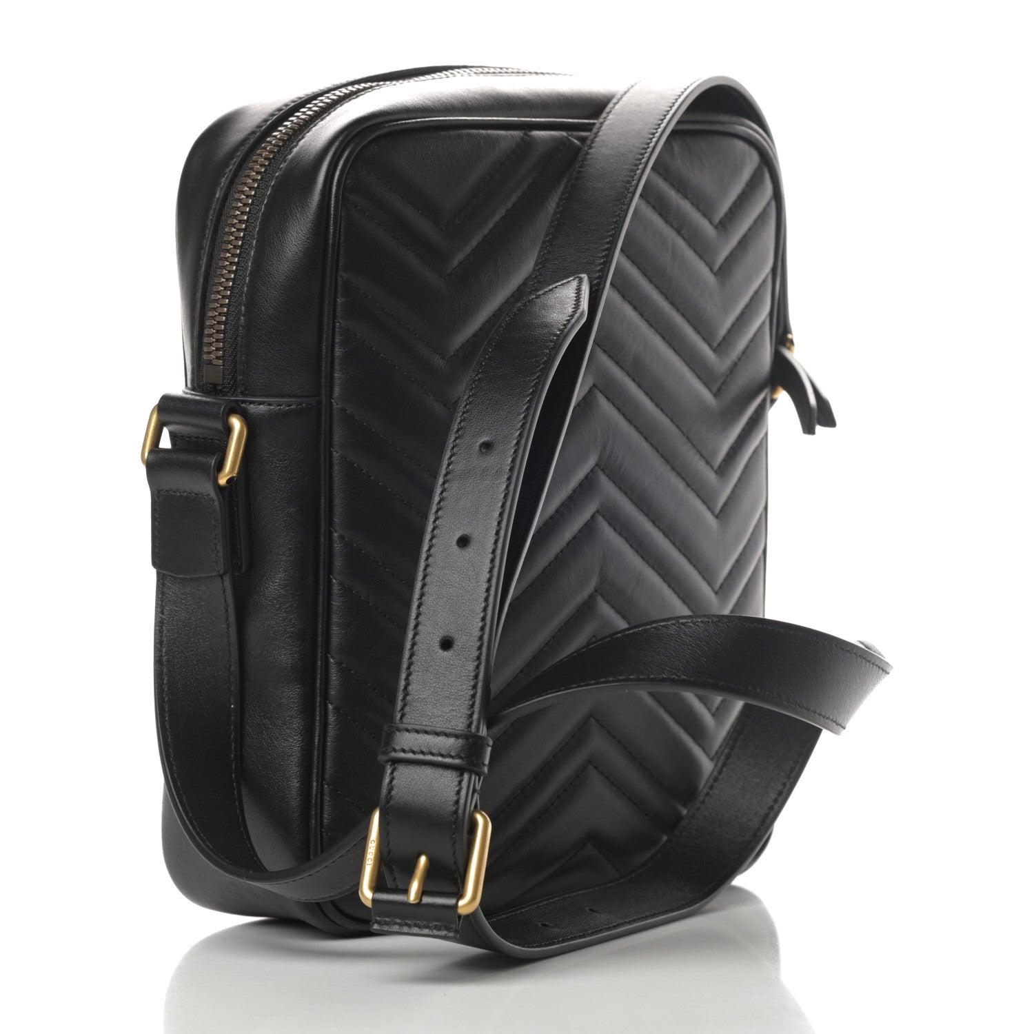 Gucci Calfskin Matelasse GG Marmont Travel Bag Black 3 of 10