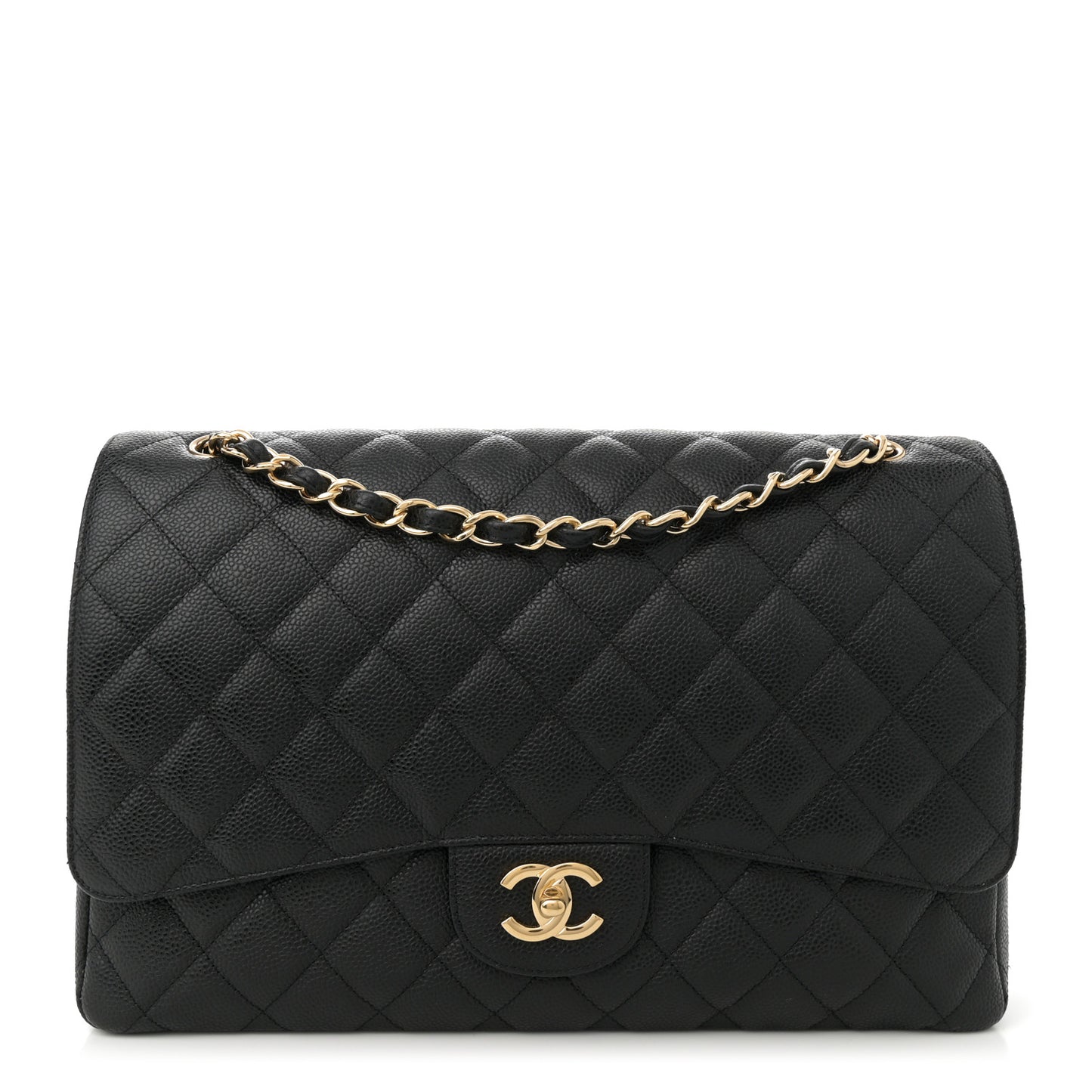 Caviar Quilted Maxi Single Flap Black
