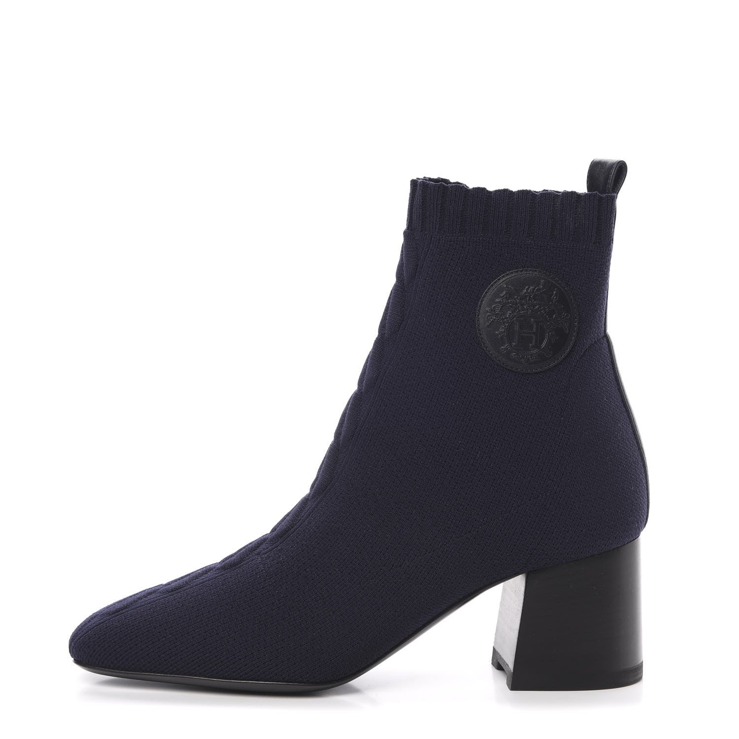 Hermes Knit Calfskin Volver Ankle Boots 36 Bleu Diplomatique 1 of 8