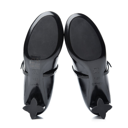 Louis Vuitton Patent Uniformes Silhouette 40mm Pumps 36.5 Black 6 of 10