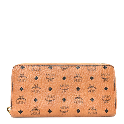 MCM Visetos Large Zip Around Wallet Cognac 1 of 7
