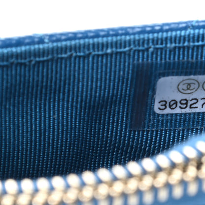 Chanel Caviar Quilted CC Zip Card Holder Blue 7 of 8
