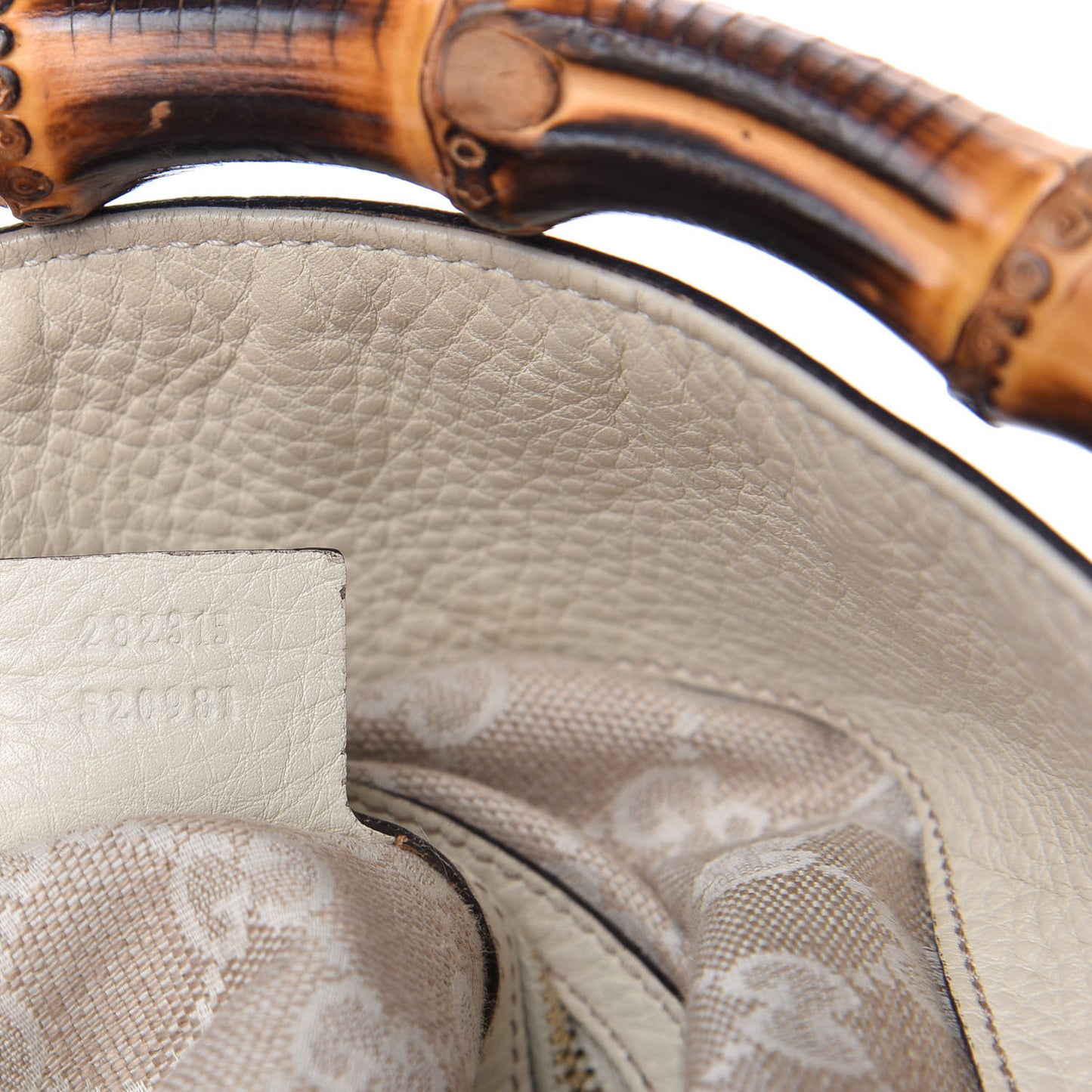 Pebbled Calfskin Medium Diana Bamboo Shoulder Bag Off White