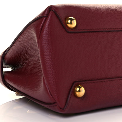 Burberry Grainy Calfskin House Check Grommet Baby Banner Tote Crimson 4 of 7