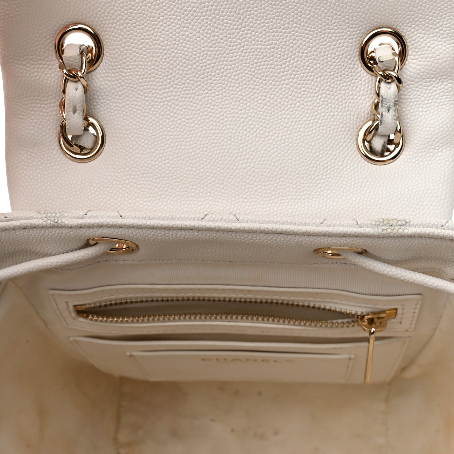 Caviar Quilted Mini Urban Spirit Backpack White