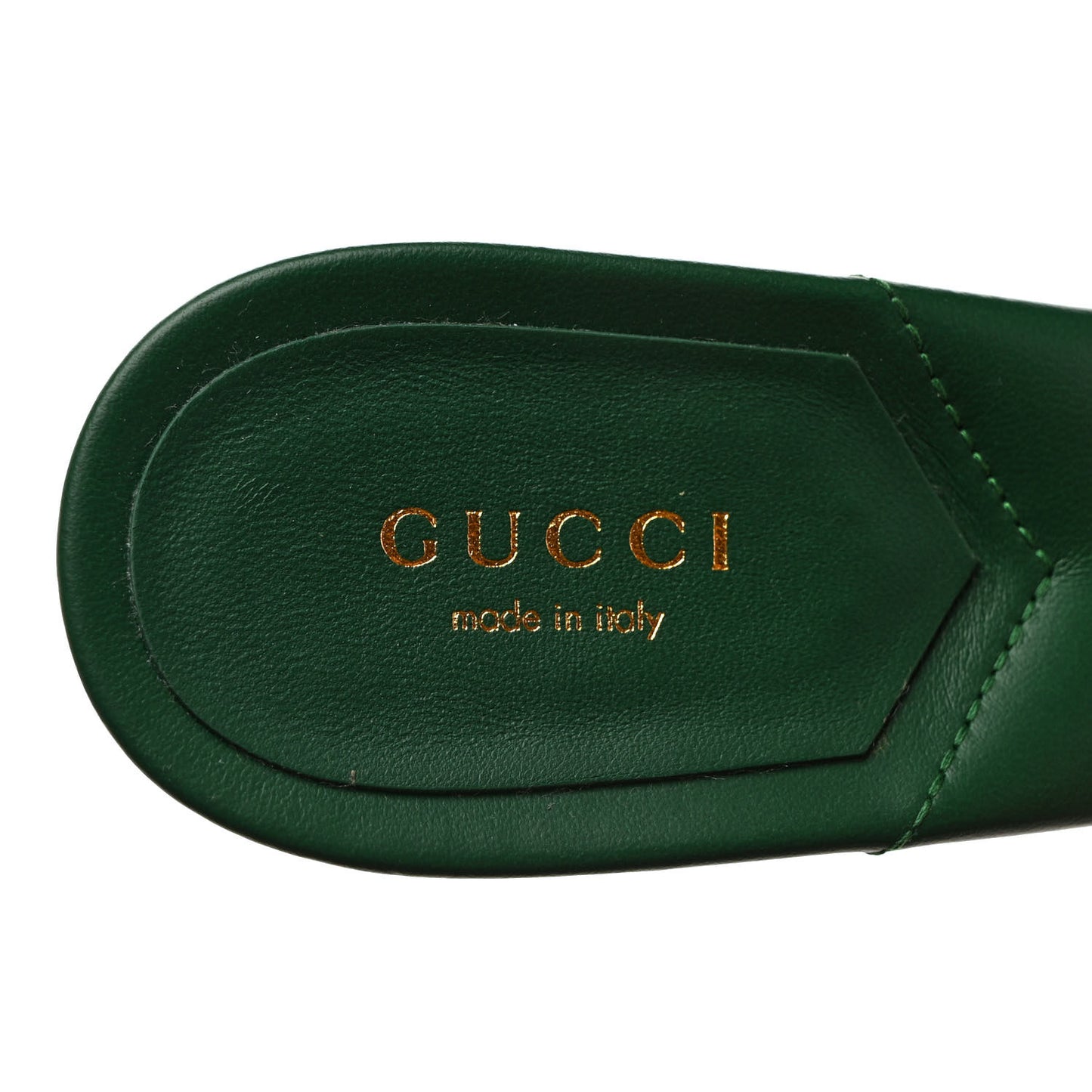 Nappa Matelasse GG Marmont 75mm Slide Sandals 38.5 Emerald