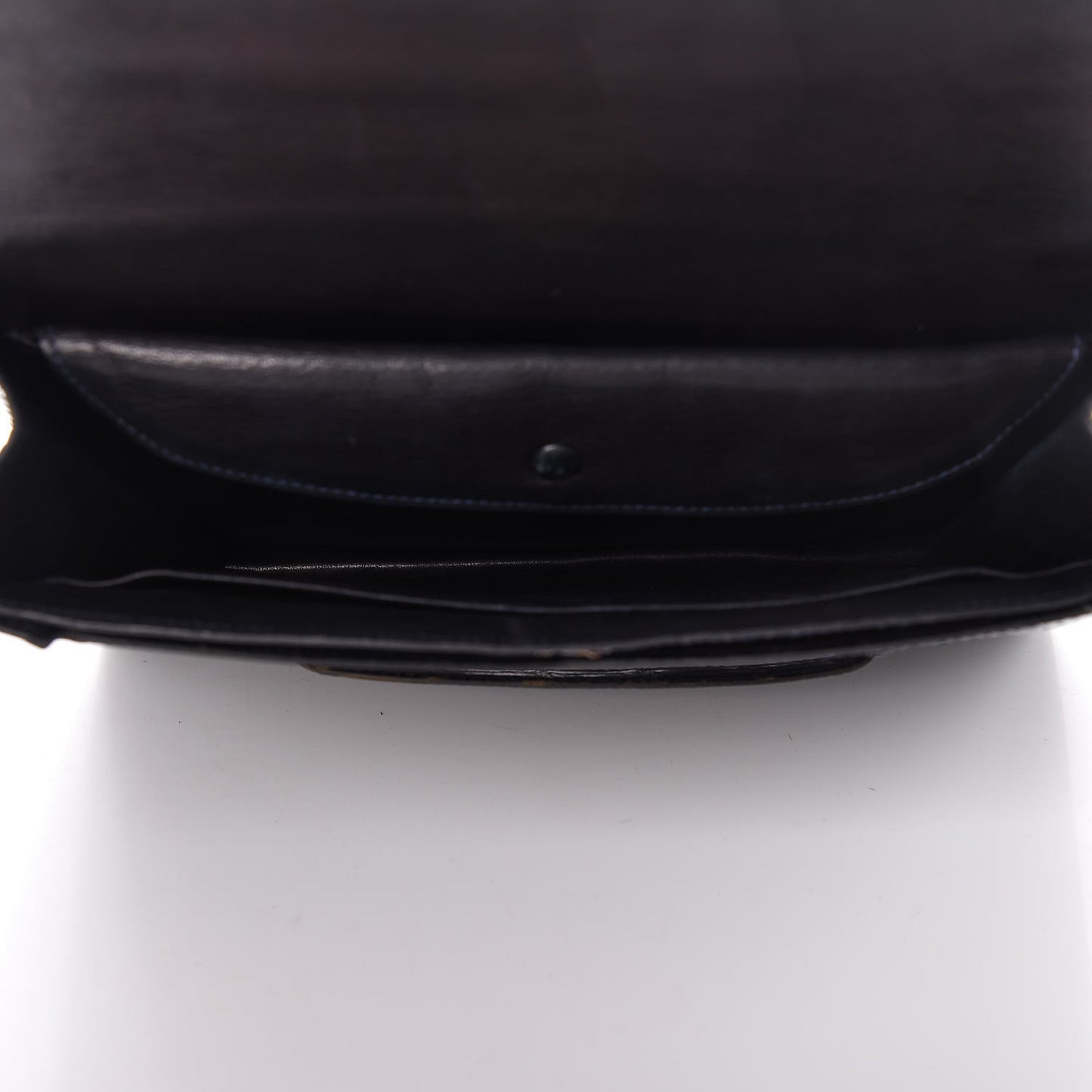 Shiny Crocodile Faco Clutch Bleu Marine