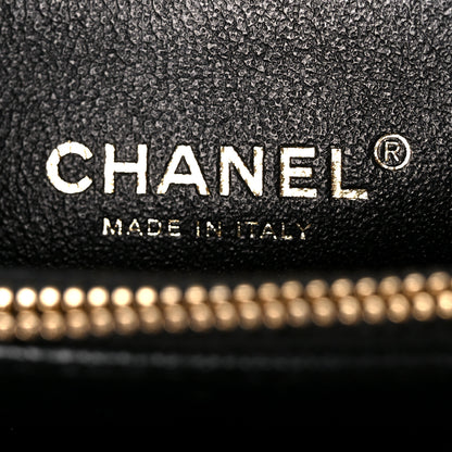 Chanel Glazed Calfskin Lizard Chevron Quilted Small Coco Handle Flap Black 7 of 11