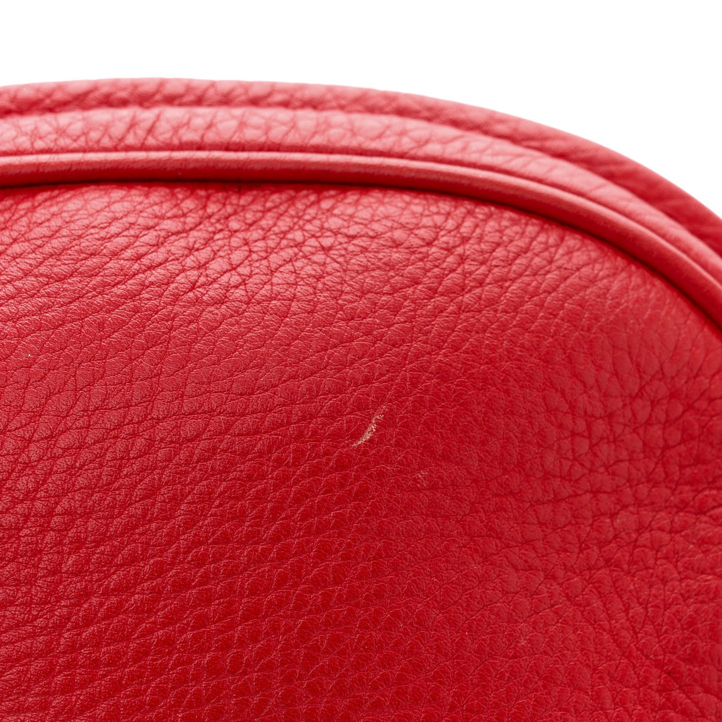 Pebbled Calfskin Mini Soho Chain Bag Tabasco Red