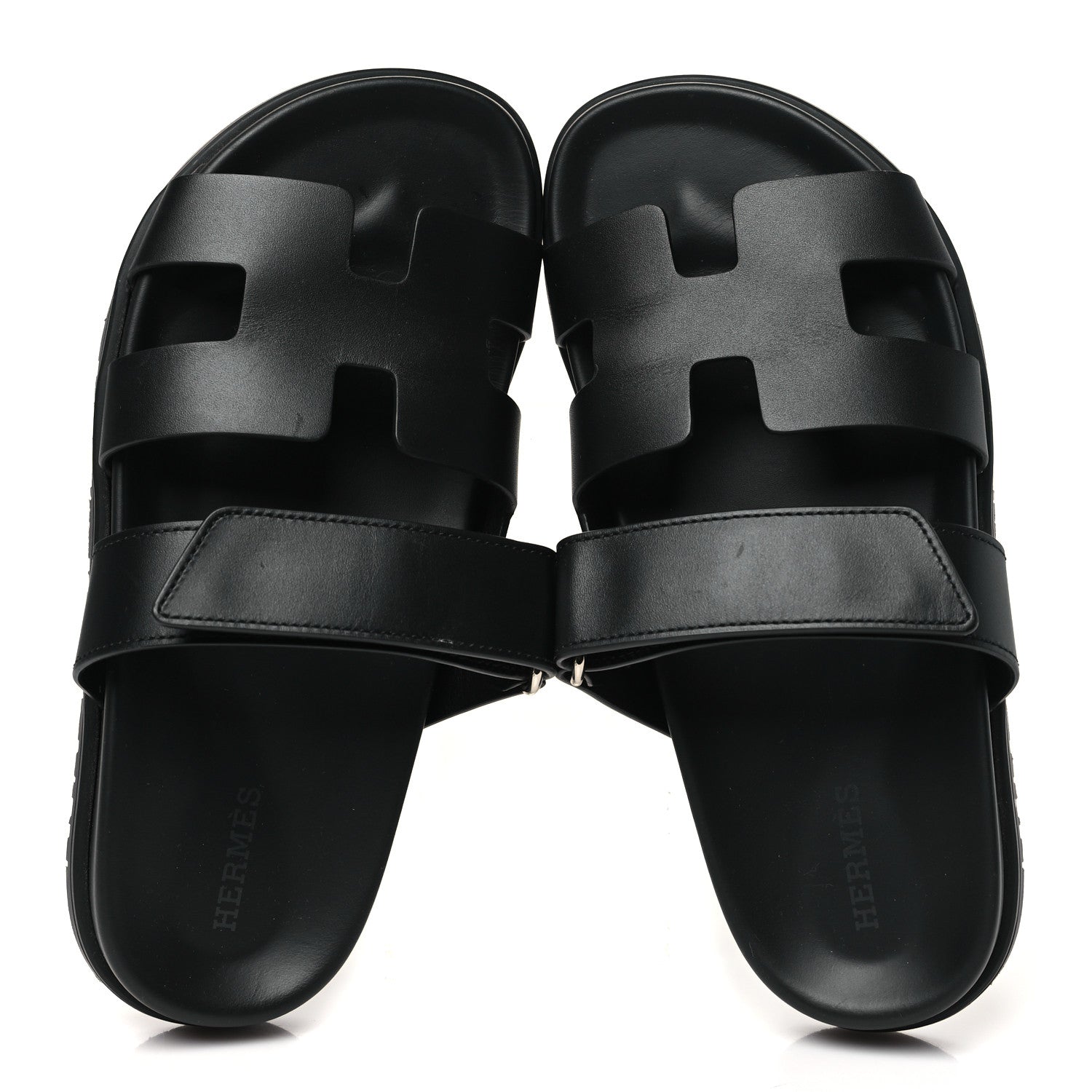 Hermes Calfskin Womens Chypre Sandals 36 Black 2 of 10
