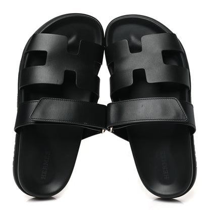 Hermes Calfskin Womens Chypre Sandals 36 Black 2 of 10