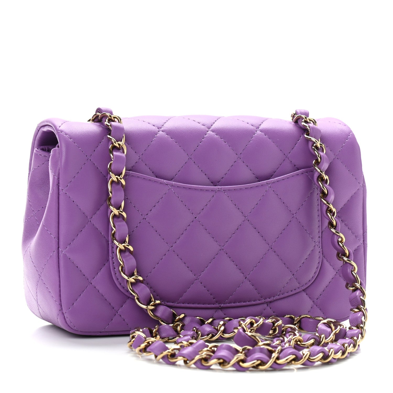 Chanel Lambskin Quilted Mini Rectangular Flap Purple 3 of 11