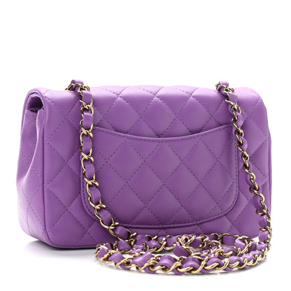Chanel Lambskin Quilted Mini Rectangular Flap Purple 3 of 11