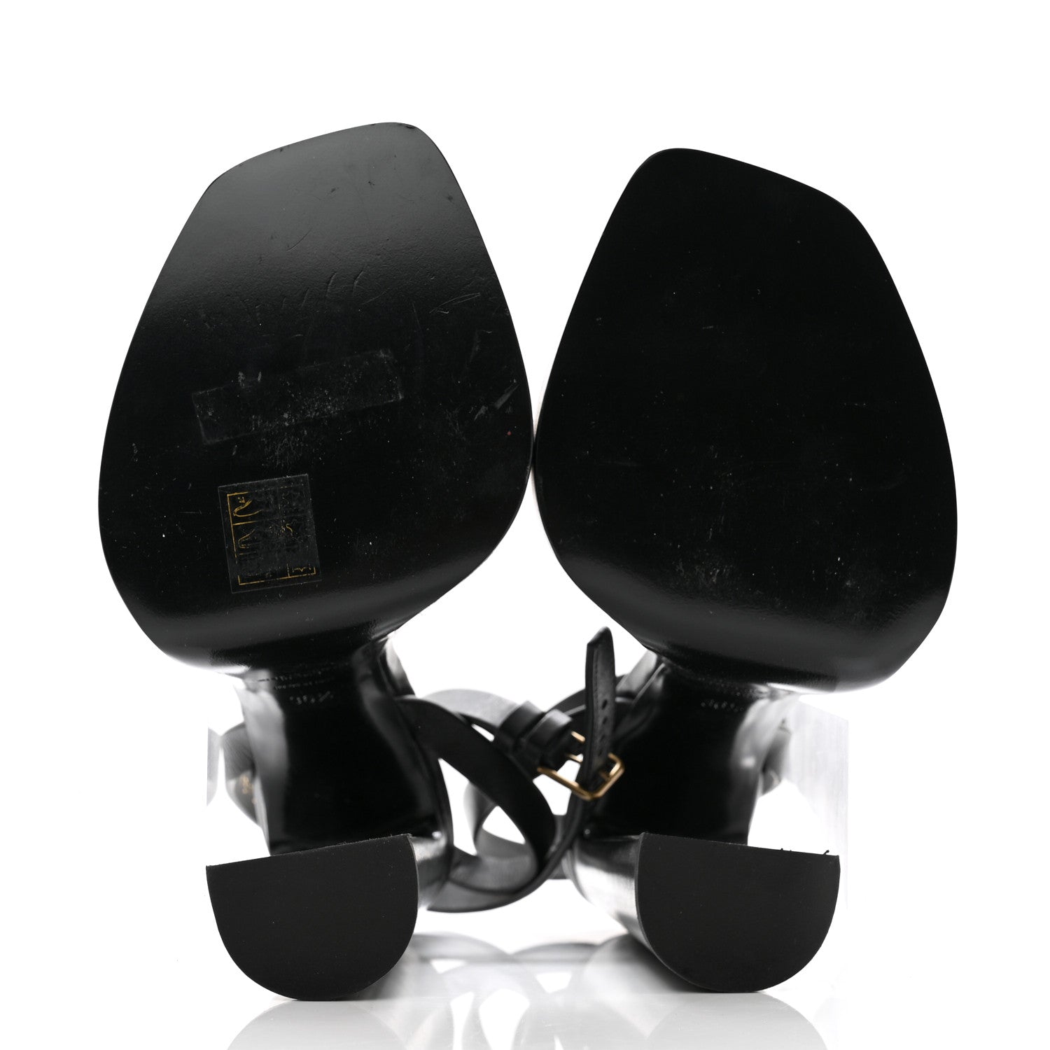 Saint Laurent Calfskin Platz 105 Platform Sandals 36.5 Black 5 of 9