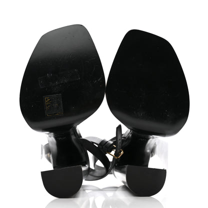Saint Laurent Calfskin Platz 105 Platform Sandals 36.5 Black 5 of 9