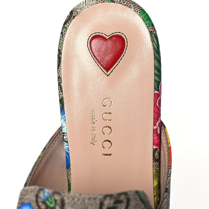 Gucci GG Supreme Monogram Flora Womens Princetown Slippers 35 Beige Ebony Multicolor Rosso 7 of 8