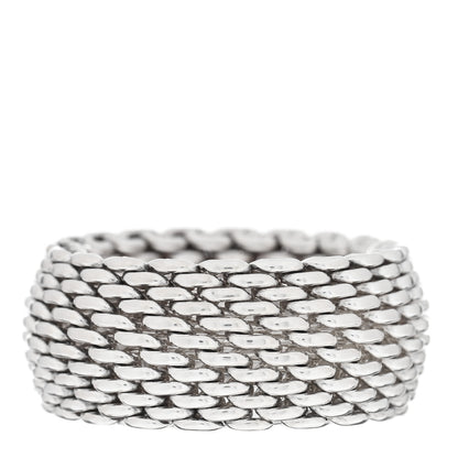 Tiffany Sterling Silver Somerset Mesh Ring 51 5.75 1 of 4