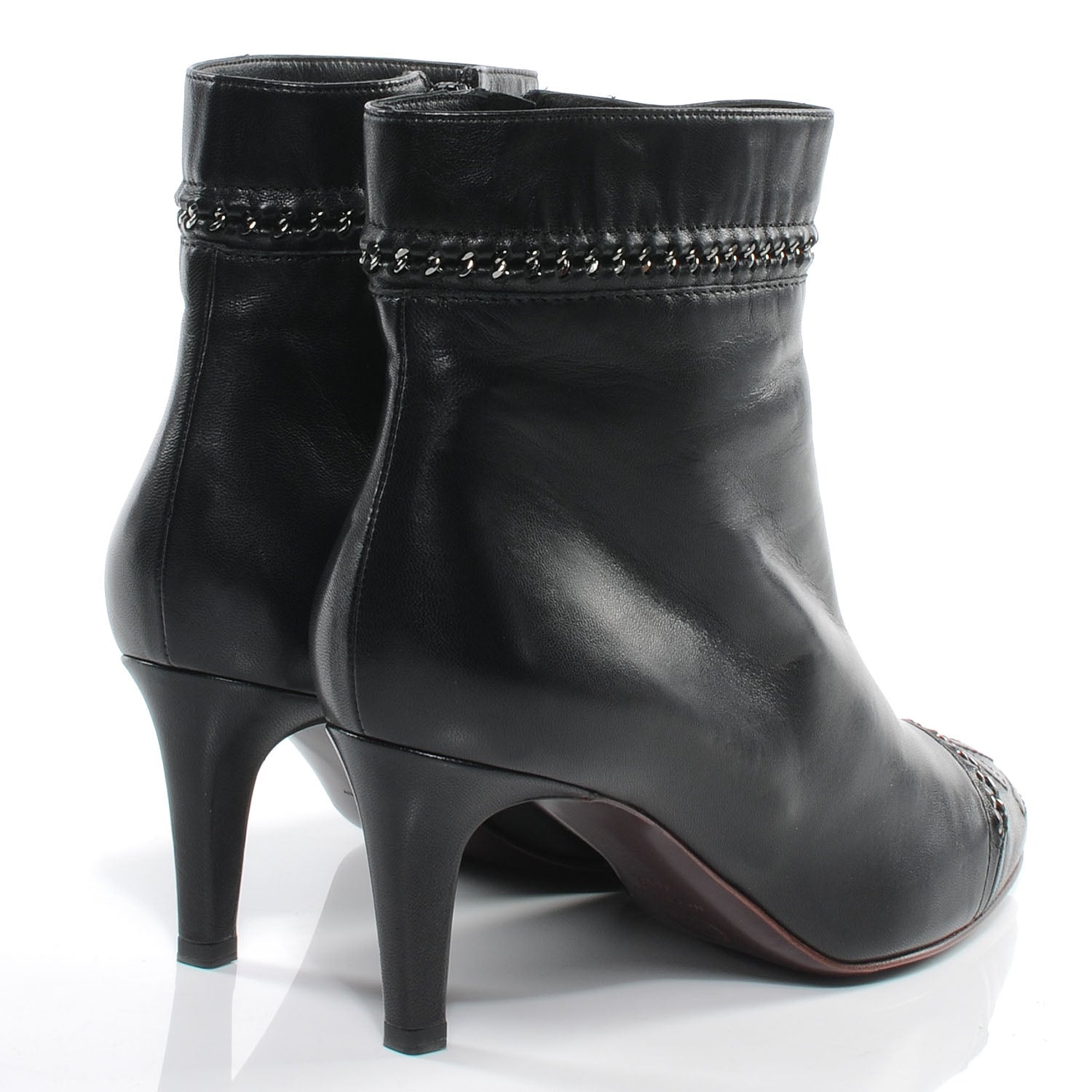 Chanel Lambskin CC Chain Short Boots 40.5 Black 4 of 7