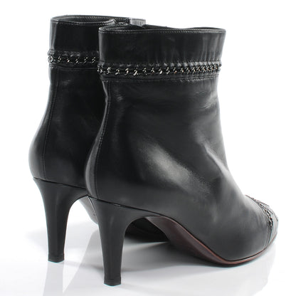 Chanel Lambskin CC Chain Short Boots 40.5 Black 4 of 7