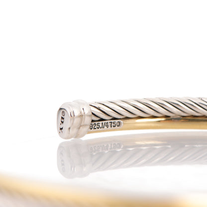 David Yurman Sterling Silver 18K Yellow Plated Gold 5mm Crossover Cuff 4 of 5