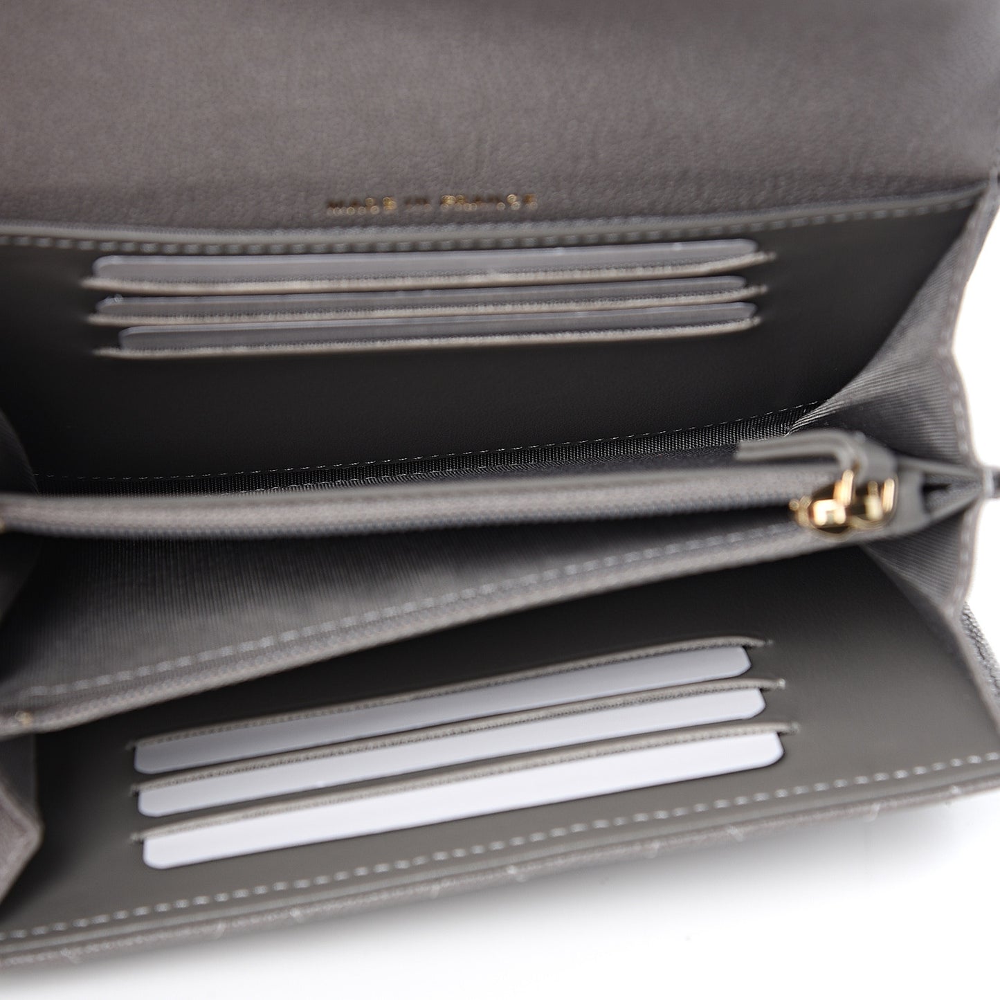 Caviar Quilted Medium Boy Flap Wallet Grey