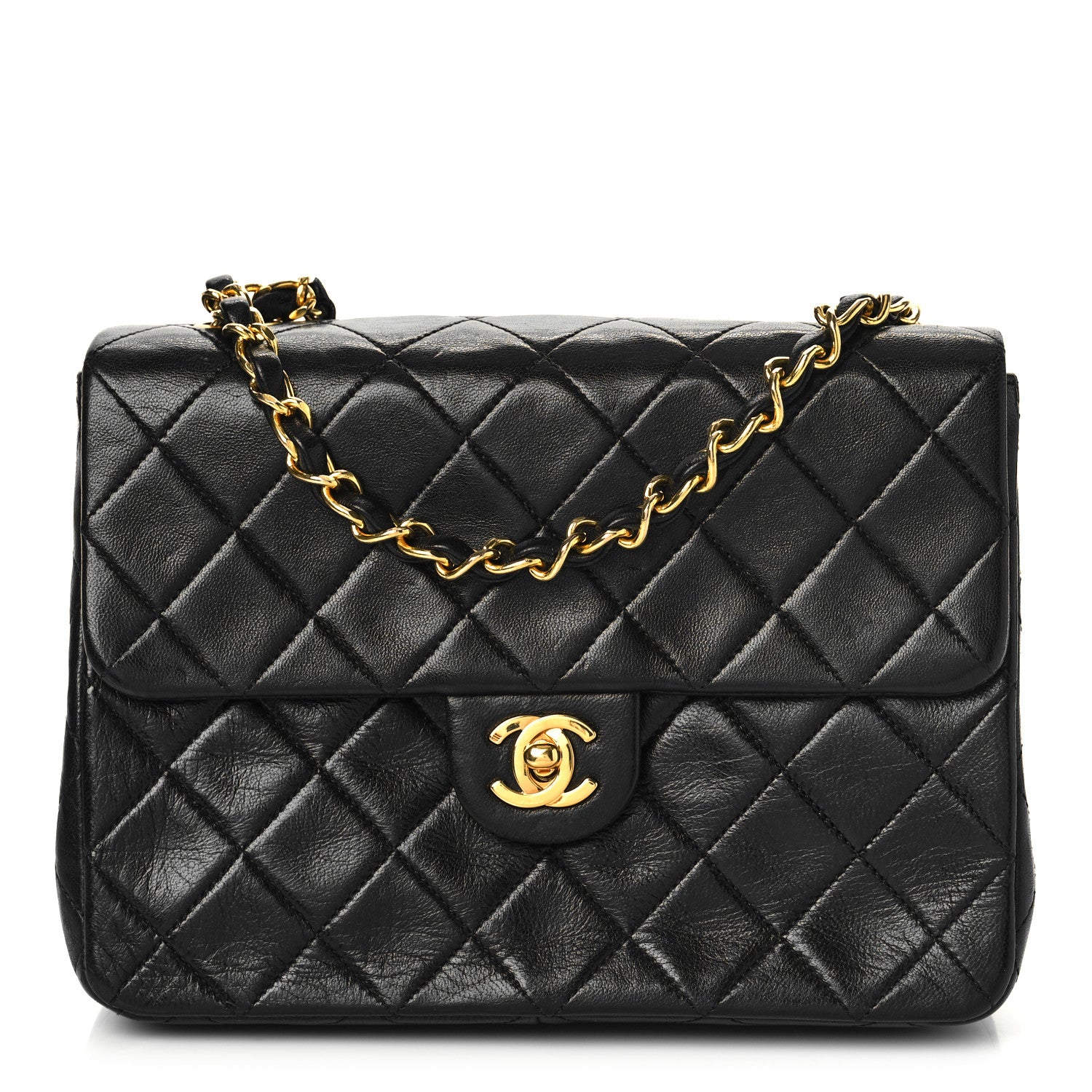 Chanel Lambskin Quilted Mini Square Flap Bag Black 1 of 9
