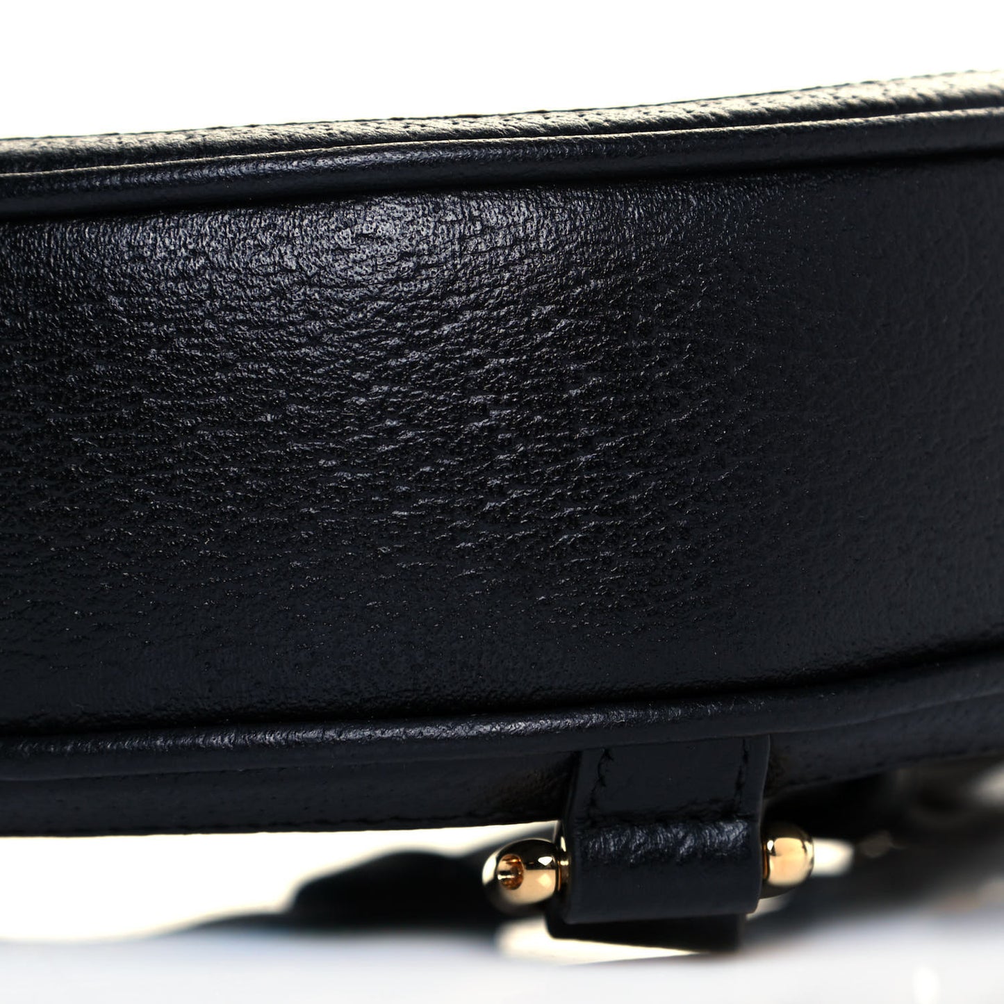 Grained Calfskin Web Mini Ophidia Round Backpack Black