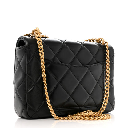 Chanel Lambskin Enamel Quilted Pending CC Square Flap Black 3 of 11