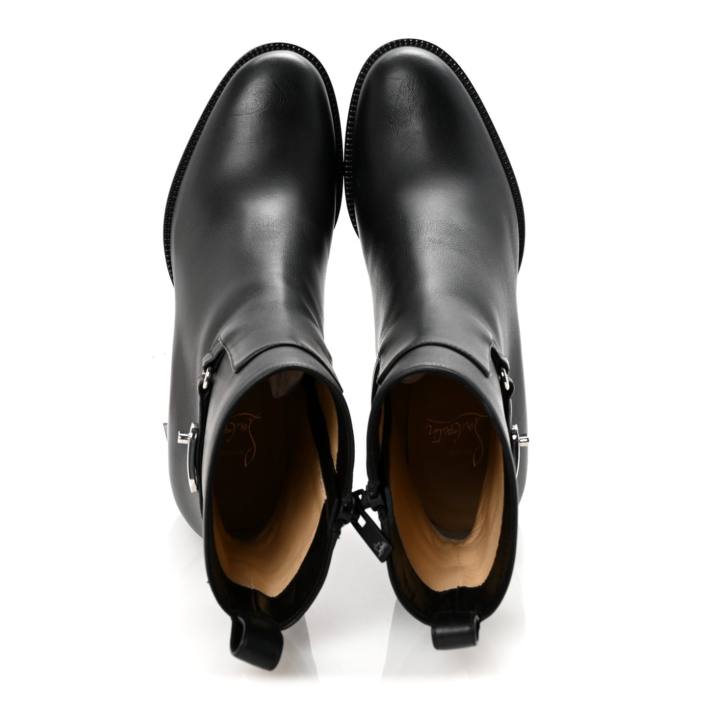 Calfskin Lock Booty 70 Ankle Boots 37 Black