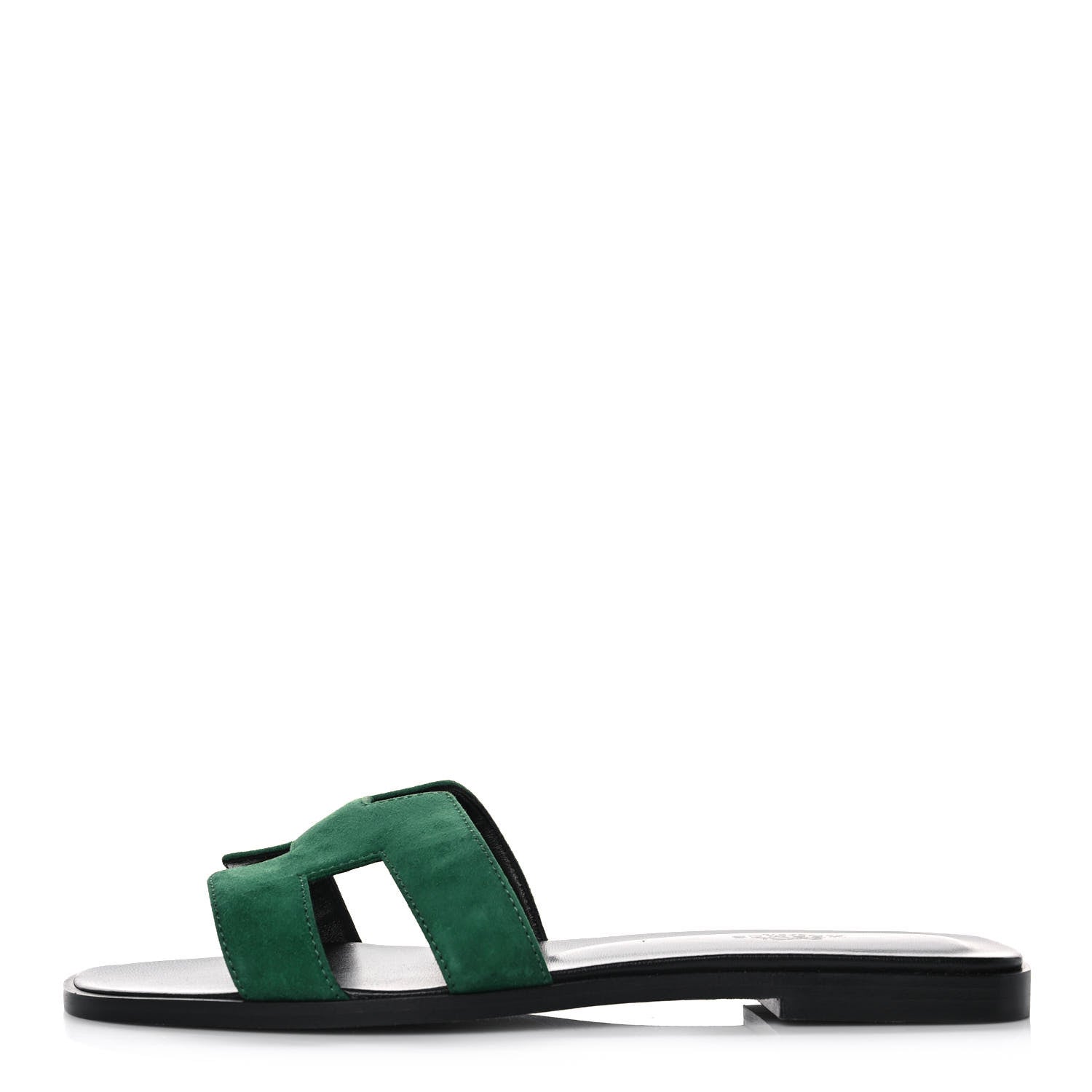 Hermes Suede Goatskin Oran Sandals 39 Vert Electrique 1 of 11