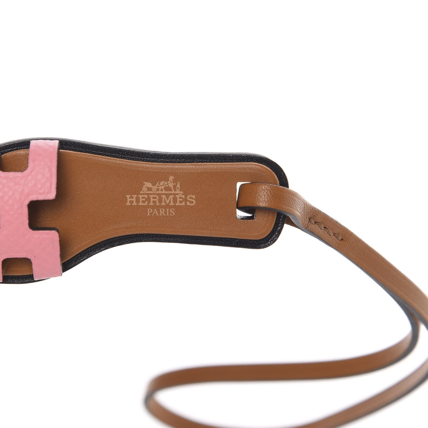 Epsom Butler Calfskin Hunter Oran Nano Bag Charm Rose Confetti Sable