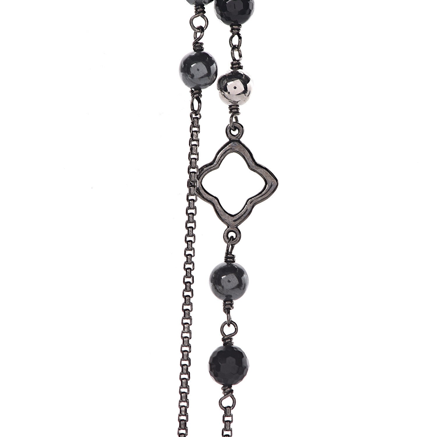 David Yurman Sterling Silver Black Onyx Hematite Elements Chain Necklace 4 of 6