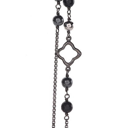 David Yurman Sterling Silver Black Onyx Hematite Elements Chain Necklace 4 of 6