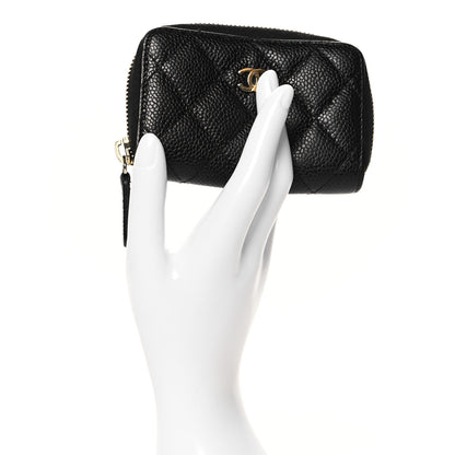 Chanel Caviar Quilted Zip Coin Purse Black 2 of 8