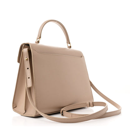 Saint Laurent Grain de Poudre Medium Classic Monogram Cassandra Top Handle Dark Beige 3 of 12