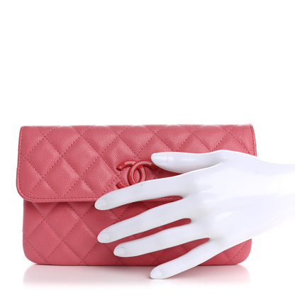 Chanel Caviar Quilted My Everything Flap Pouch Coral 2 of 9