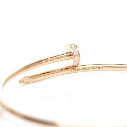 Cartier 18K Yellow Gold Diamond Small Juste Un Clou Bracelet 18 4 of 5