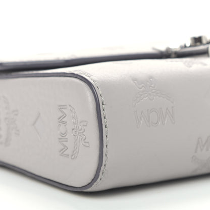 MCM Calfskin Ottomar Monogram Small Crossbody Bag Dove Grey 7 of 8