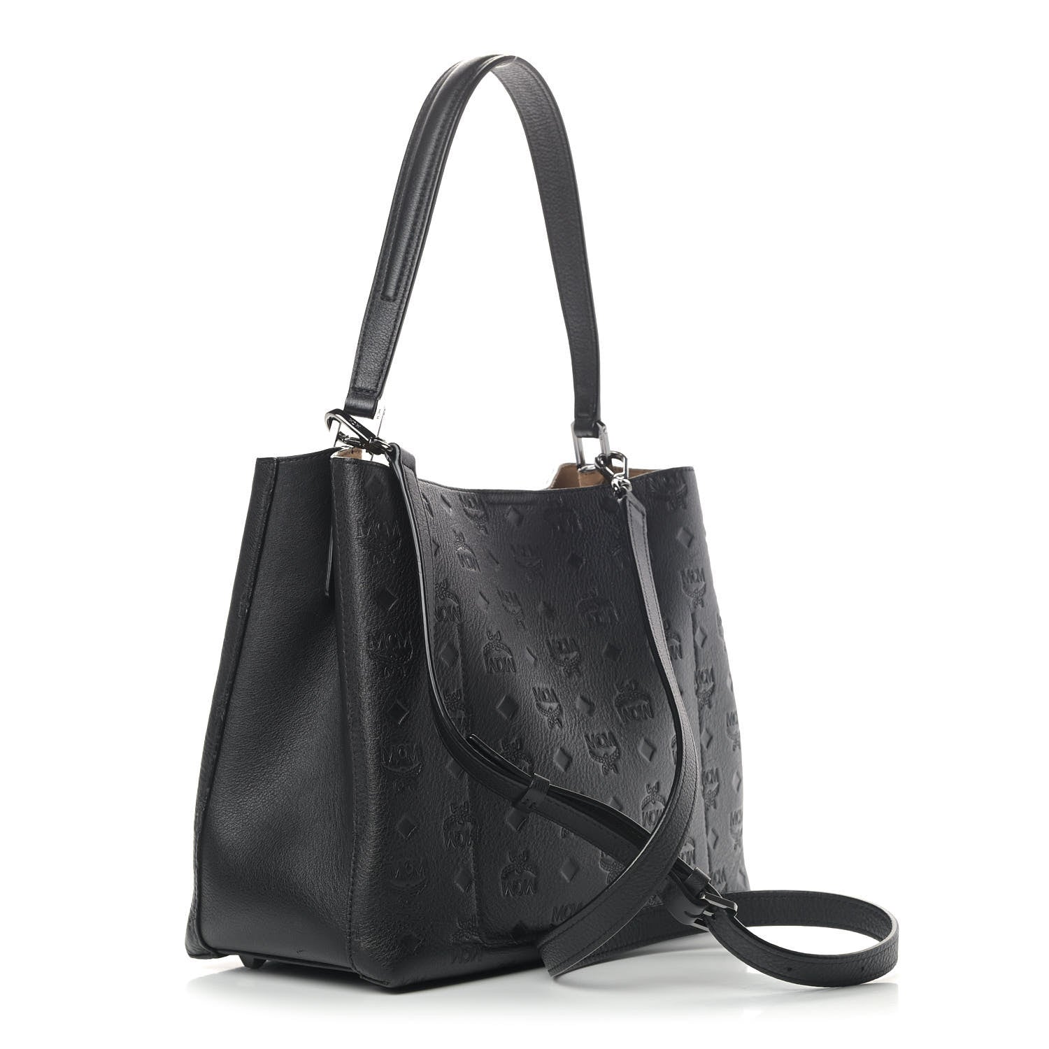 MCM Calfskin Ottomar Medium Hobo Black 2 of 7
