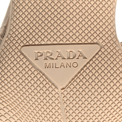 Prada Spazzolato Triangle Logo Pointed Toe 45mm Slingback Pumps 36 Deserto 7 of 9