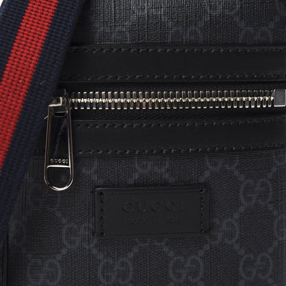 Gucci GG Supreme Monogram Appia Calfskin Web Small Camera Messenger Bag Black Grey 10 of 10