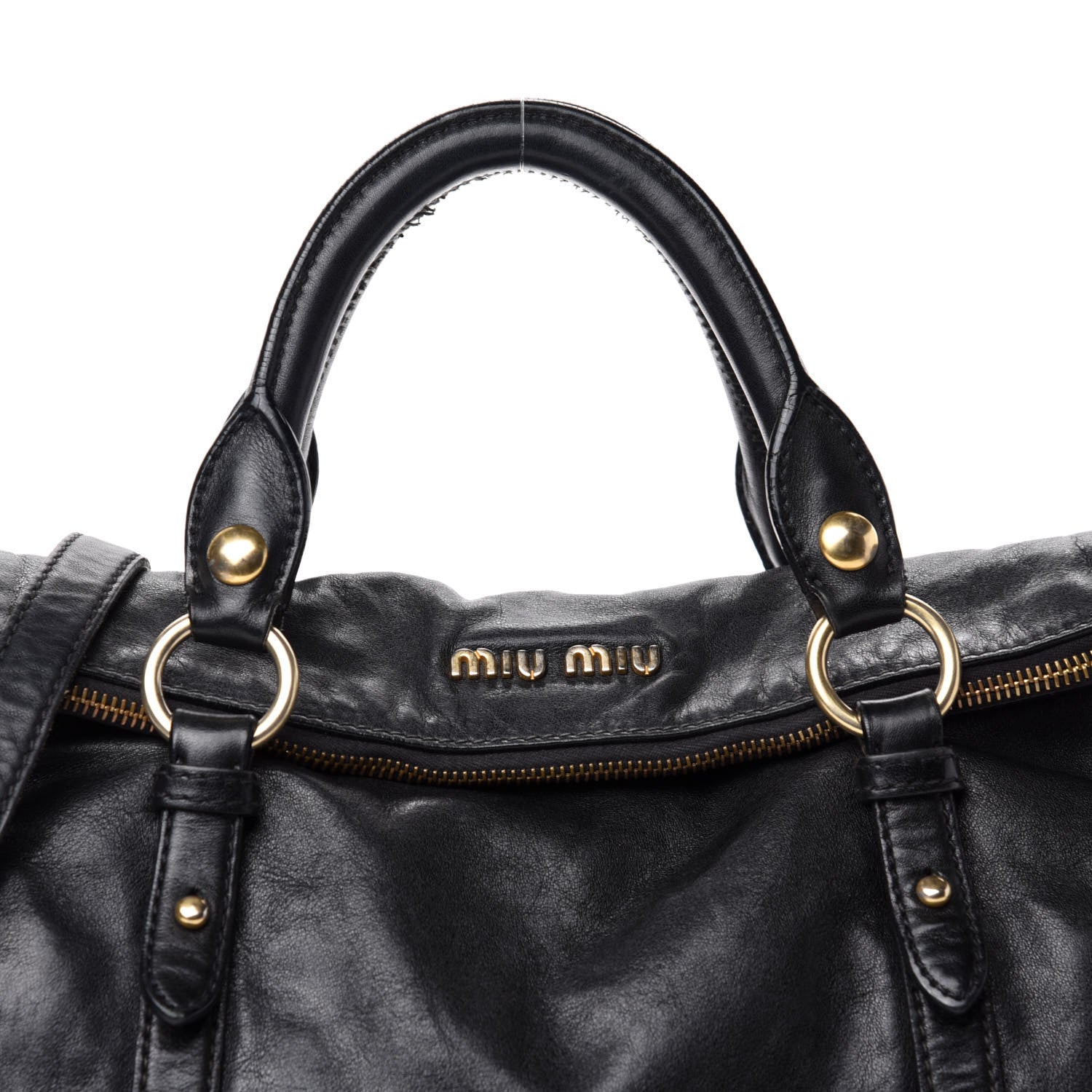 Miu Miu Vitello Lux Bow Tote Black 15 of 15