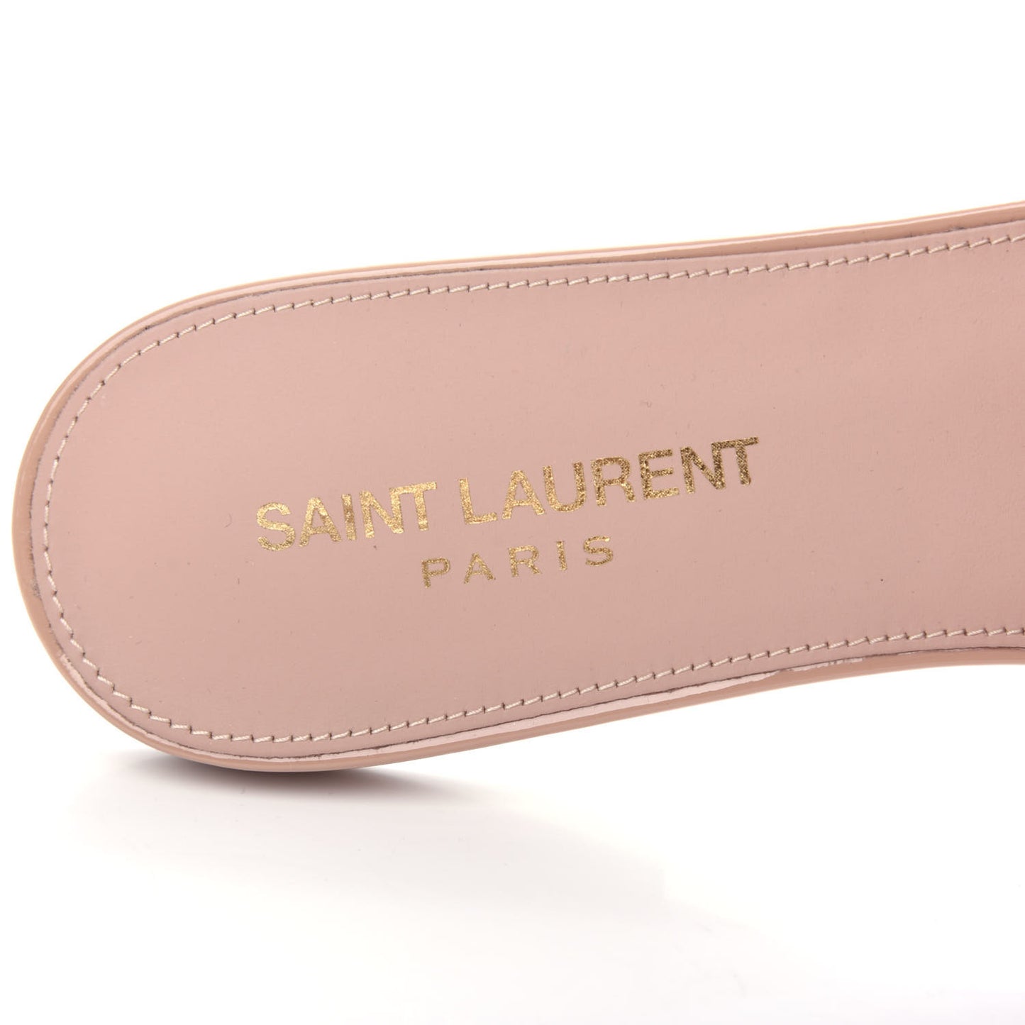 Patent Calfskin Nu Pied 05 Slide Sandals 39 Nude