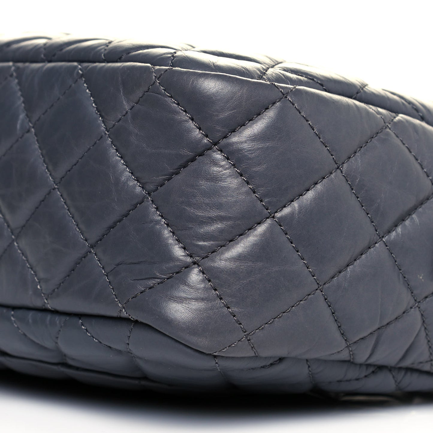 Aged Calfskin Quilted Medium Reissue Camera Case Grey