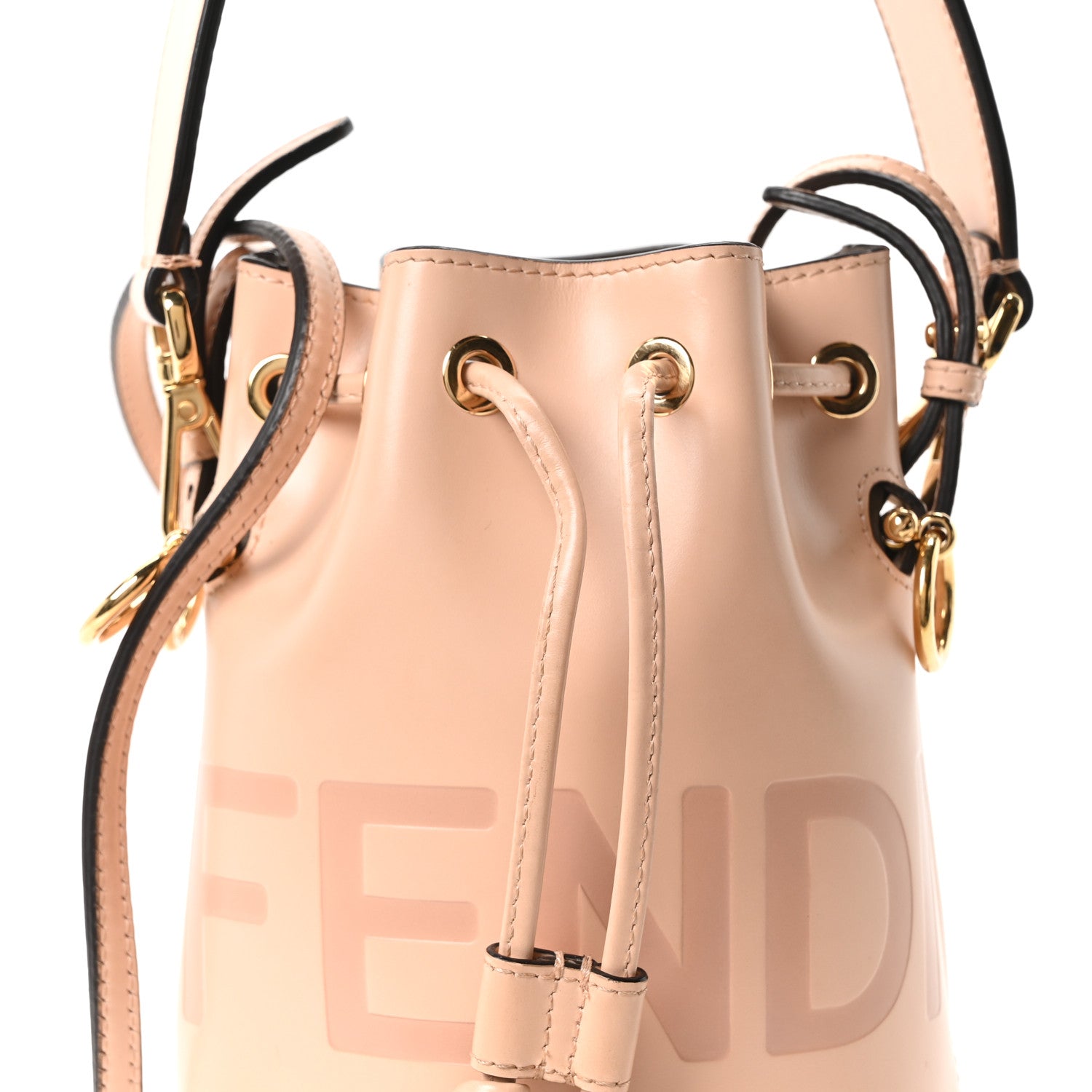 Fendi Vitello King F is Fendi Logo Embossed Mini Mon Tresor Bucket Bag Light Rose 8 of 10