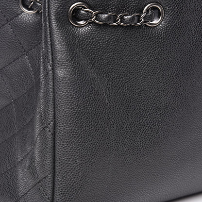 Chanel Metallic Grained Calfskin Medium Woven Chain Shopping Tote Black 12 of 13