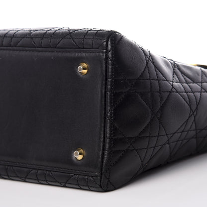 Christian Dior Lambskin Cannage Medium Lady Dior Black 6 of 8