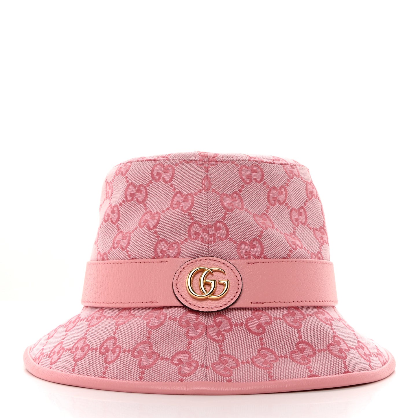 Monogram Textured Dollar Calfskin GG Jago Bucket Hat S Soft Cotton Candy Dark Cotton Candy