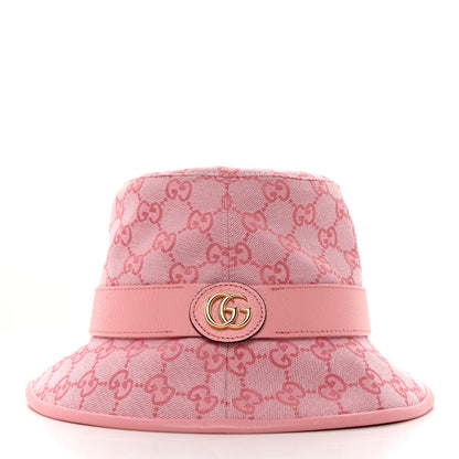 Gucci Monogram Textured Dollar Calfskin GG Jago Bucket Hat S Soft Cotton Candy Dark Cotton Candy 3 of 9